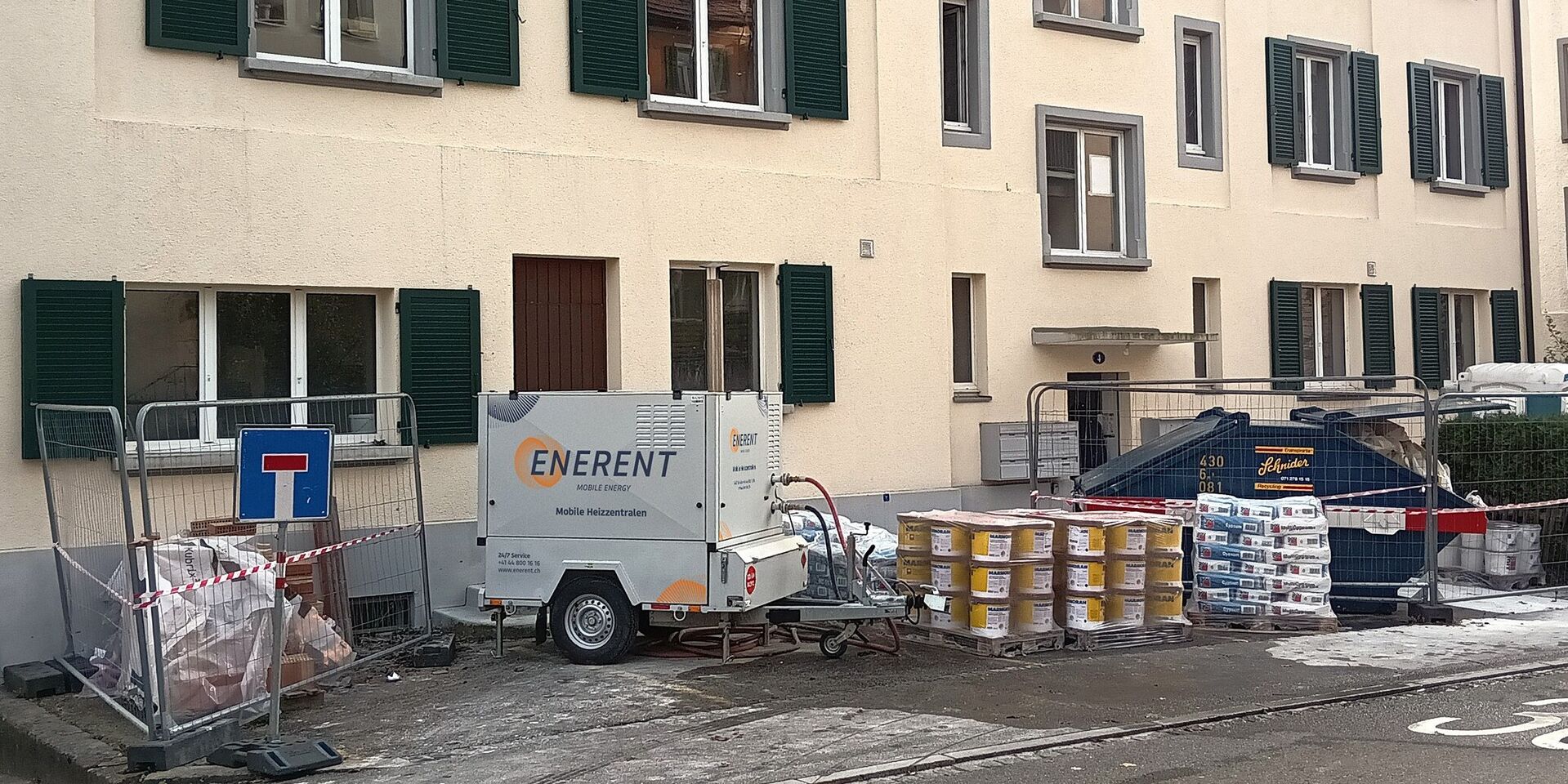 Baustellenheizung im Winter